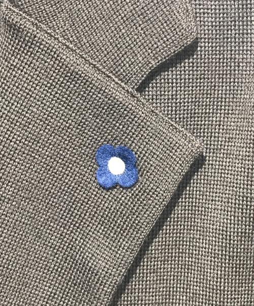 LARDINI（ラルディーニ）LARDINI (ラルディーニ) ウールミラノリブソリッドニットジャケット ブラウン サイズ:Mの古着・服飾アイテム