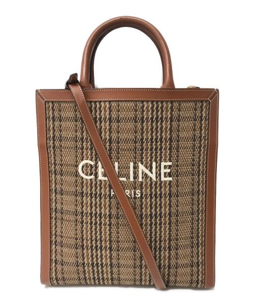 CELINE（セリーヌ）CELINE (セリーヌ) バーティカルカバスモール2WAYショルダーバッグ ブラウンの古着・服飾アイテム
