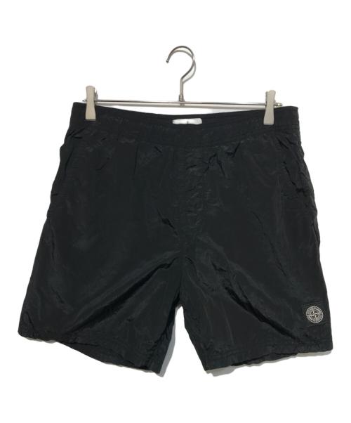 STONE ISLAND（ストーンアイランド）STONE ISLAND (ストーンアイランド) Garment Dyed Nylon Metal Patch Logo Swim Short ブラック サイズ:Mの古着・服飾アイテム