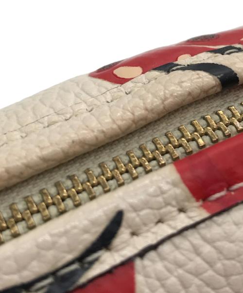 COACH（コーチ）COACH (コーチ) コスメポーチ レッド×ホワイトの古着・服飾アイテム