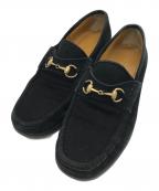 GUCCIグッチ）の古着「スウェードビットローファー」｜ブラック