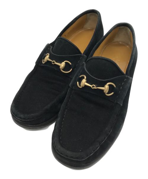 GUCCI（グッチ）GUCCI (グッチ) スウェードビットローファー ブラック サイズ:36 1/2の古着・服飾アイテム