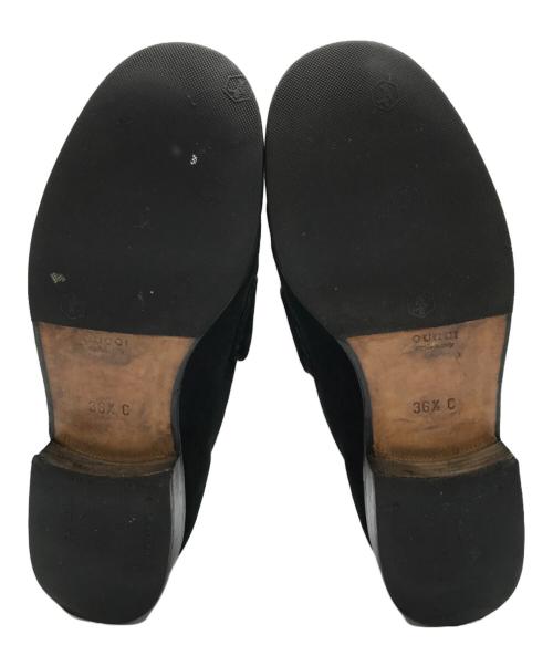 GUCCI（グッチ）GUCCI (グッチ) スウェードビットローファー ブラック サイズ:36 1/2の古着・服飾アイテム