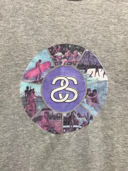 stussy（ステューシー）stussy (ステューシー) ヴィンテージサーフプリントTシャツ グレー サイズ:Lの古着・服飾アイテム