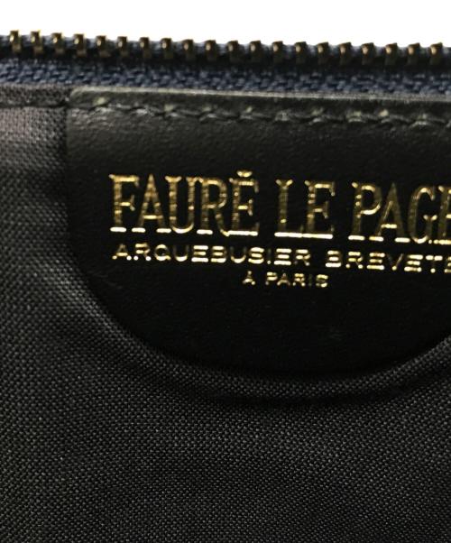 FAURE LE PAGE（フォーレルパージュ）FAURE LE PAGE (フォーレルパージュ) エカイユ柄クラッチバッグ ネイビーの古着・服飾アイテム