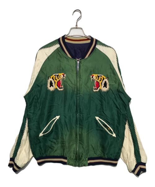 東洋エンタープライズ（トウヨウエンタープライズ）東洋エンタープライズ (トウヨウエンタープライズ) Early 1950s Style Acetate Souvenir Jacket グリーン×ブルー サイズ:XXLの古着・服飾アイテム