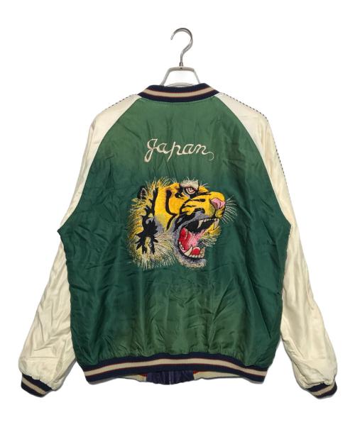 東洋エンタープライズ（トウヨウエンタープライズ）東洋エンタープライズ (トウヨウエンタープライズ) Early 1950s Style Acetate Souvenir Jacket グリーン×ブルー サイズ:XXLの古着・服飾アイテム