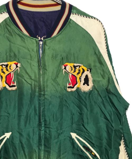 東洋エンタープライズ（トウヨウエンタープライズ）東洋エンタープライズ (トウヨウエンタープライズ) Early 1950s Style Acetate Souvenir Jacket グリーン×ブルー サイズ:XXLの古着・服飾アイテム