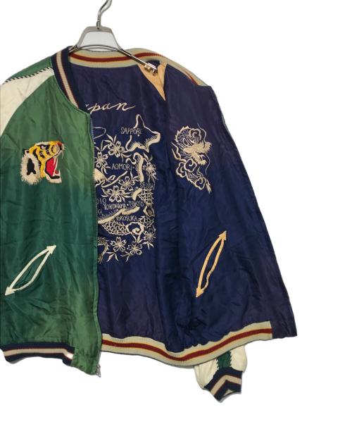 東洋エンタープライズ（トウヨウエンタープライズ）東洋エンタープライズ (トウヨウエンタープライズ) Early 1950s Style Acetate Souvenir Jacket グリーン×ブルー サイズ:XXLの古着・服飾アイテム