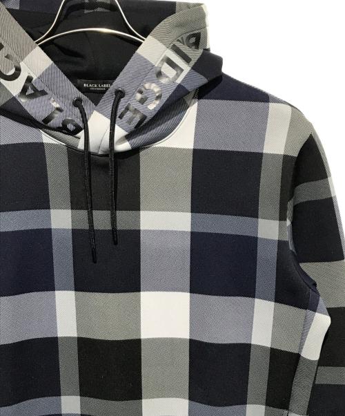BLACK LABEL CRESTBRIDGE（ブラックレーベル クレストブリッジ）BLACK LABEL CRESTBRIDGE (ブラックレーベル クレストブリッジ) プルオーバーチェックパーカー ネイビー サイズ:Lの古着・服飾アイテム
