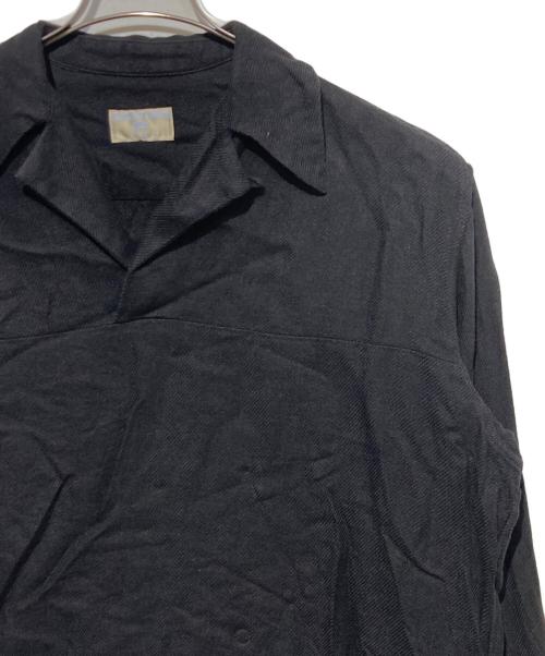 HOMELESS TAILOR（ホームレステイラー）HOMELESS TAILOR (ホームレステイラー) ウールコットンプルオーバーシャツ ブラック サイズ:Freeの古着・服飾アイテム