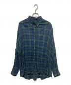 journal standard luxeジャーナルスタンダード ラックス）の古着「シャーリングチェック Big-BD-シャツ」｜グリーン×ネイビー