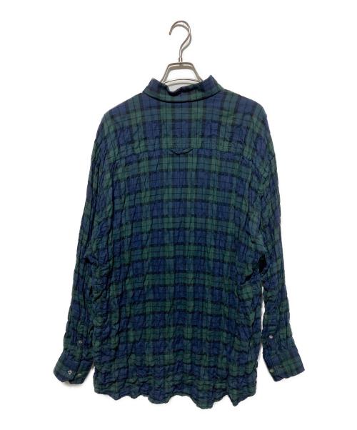journal standard luxe（ジャーナルスタンダード ラックス）journal standard luxe (ジャーナルスタンダード ラックス) シャーリングチェック Big-BD-シャツ グリーン×ネイビー サイズ:表記なしの古着・服飾アイテム