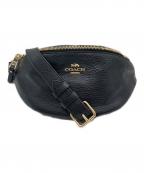 COACHコーチ）の古着「レザーウエストバッグ」｜ブラック