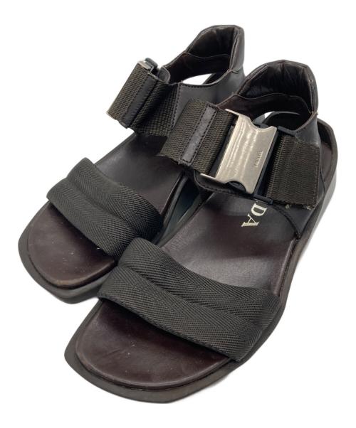 PRADA（プラダ）PRADA (プラダ) バックルベルトサンダル ブラウン サイズ:35の古着・服飾アイテム