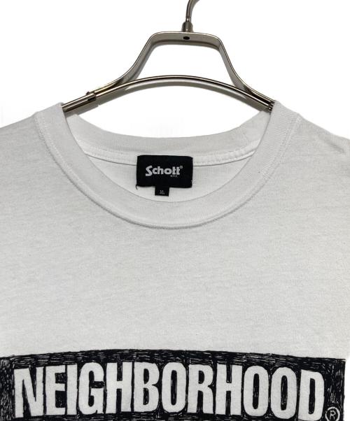 NEIGHBORHOOD（ネイバーフッド）NEIGHBORHOOD (ネイバーフッド) Schott (ショット) コラボTシャツ ホワイト サイズ:ＸＬの古着・服飾アイテム