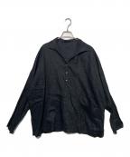 journal standard luxeジャーナルスタンダード ラックス）の古着「リネンワッシャー スキッパーシャツ」｜ブラック