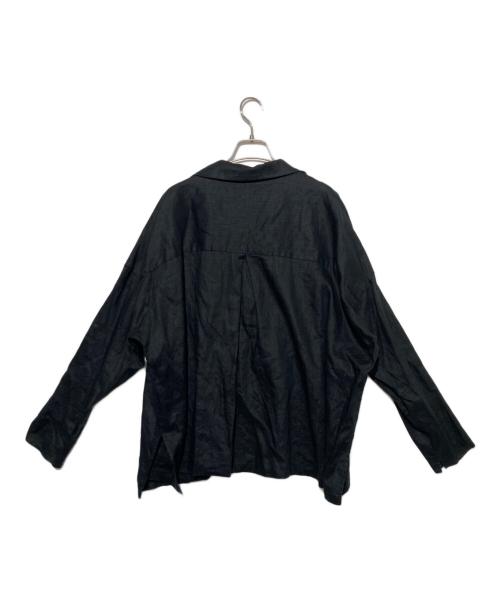 journal standard luxe（ジャーナルスタンダード ラックス）JOURNAL STANDARD LUXE (ジャーナルスタンダード リュクス) リネンワッシャー スキッパーシャツ ブラック サイズ:FREEの古着・服飾アイテム