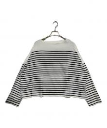 journal standard luxe（ジャーナルスタンダード ラックス）の古着「パネルボーダー ボートネックプルオーバー」｜ホワイト×ブラック