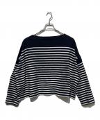 journal standard luxeジャーナルスタンダード ラックス）の古着「パネルボーダー ボートネックプルオーバー」｜ネイビー×ホワイト