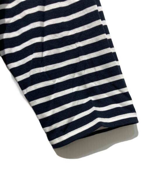 journal standard luxe（ジャーナルスタンダード ラックス）JOURNAL STANDARD LUXE (ジャーナルスタンダード ラックス) パネルボーダー ボートネックプルオーバー ネイビー×ホワイト サイズ:FREEの古着・服飾アイテム