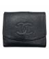 CHANEL（シャネル）の古着「キャビアスキン2つ折り財布」｜ブラック