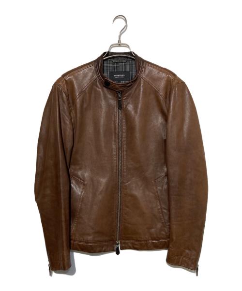 BURBERRY BLACK LABEL（バーバリーブラックレーベル）BURBERRY BLACK LABEL (バーバリーブラックレーベル) ラムレザージャケット ブラウン サイズ:Ｌの古着・服飾アイテム