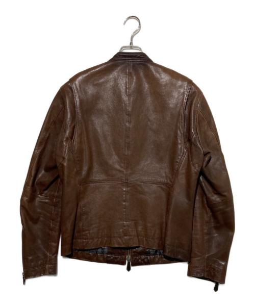 BURBERRY BLACK LABEL（バーバリーブラックレーベル）BURBERRY BLACK LABEL (バーバリーブラックレーベル) ラムレザージャケット ブラウン サイズ:Ｌの古着・服飾アイテム