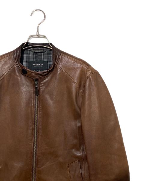 BURBERRY BLACK LABEL（バーバリーブラックレーベル）BURBERRY BLACK LABEL (バーバリーブラックレーベル) ラムレザージャケット ブラウン サイズ:Ｌの古着・服飾アイテム