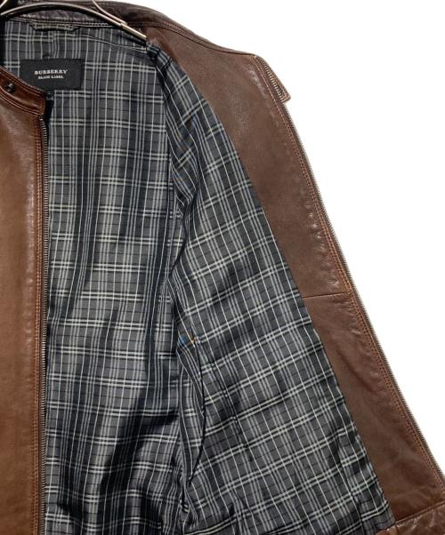 BURBERRY BLACK LABEL（バーバリーブラックレーベル）BURBERRY BLACK LABEL (バーバリーブラックレーベル) ラムレザージャケット ブラウン サイズ:Ｌの古着・服飾アイテム