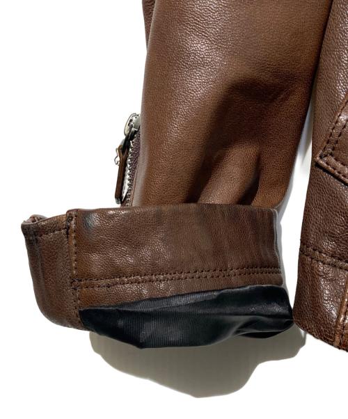 BURBERRY BLACK LABEL（バーバリーブラックレーベル）BURBERRY BLACK LABEL (バーバリーブラックレーベル) ラムレザージャケット ブラウン サイズ:Ｌの古着・服飾アイテム