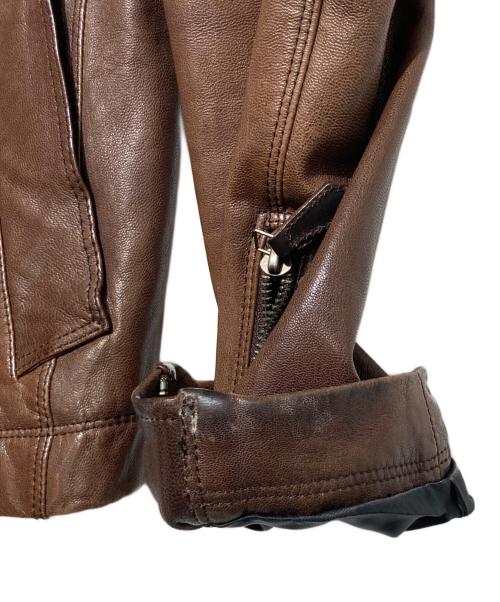 BURBERRY BLACK LABEL（バーバリーブラックレーベル）BURBERRY BLACK LABEL (バーバリーブラックレーベル) ラムレザージャケット ブラウン サイズ:Ｌの古着・服飾アイテム