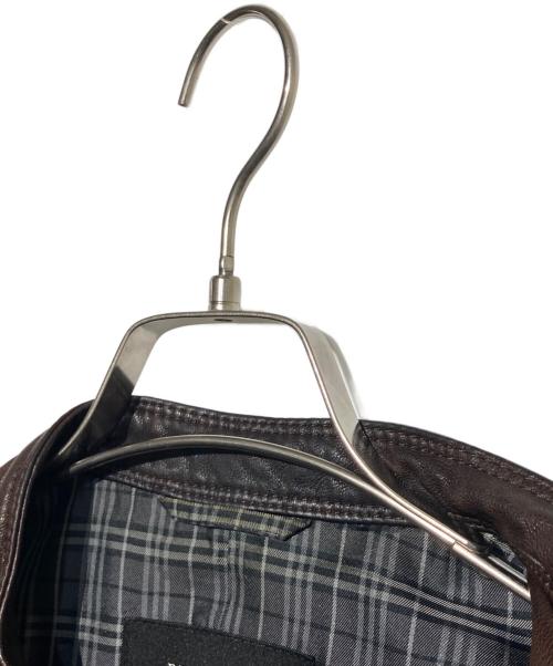 BURBERRY BLACK LABEL（バーバリーブラックレーベル）BURBERRY BLACK LABEL (バーバリーブラックレーベル) ラムレザージャケット ブラウン サイズ:Ｌの古着・服飾アイテム
