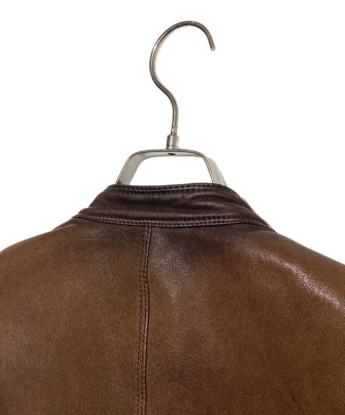 BURBERRY BLACK LABEL（バーバリーブラックレーベル）BURBERRY BLACK LABEL (バーバリーブラックレーベル) ラムレザージャケット ブラウン サイズ:Ｌの古着・服飾アイテム