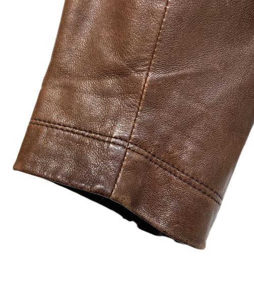 BURBERRY BLACK LABEL（バーバリーブラックレーベル）BURBERRY BLACK LABEL (バーバリーブラックレーベル) ラムレザージャケット ブラウン サイズ:Ｌの古着・服飾アイテム