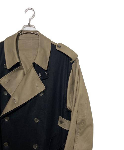 stein（シュタイン）stein (シュタイン) OVERSIZED DOUBLE LAPELLED TRENCH COAT カーキ×ブラック サイズ:Sの古着・服飾アイテム