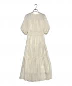 anuansアニュアンス）の古着「シフォンギャザーティアードワンピース」｜ホワイト
