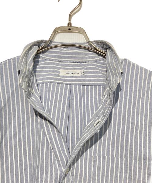 nanamica（ナナミカ）nanamica (ナナミカ) Button Down Stripe Wind Shirt グレー サイズ:ＸＳの古着・服飾アイテム