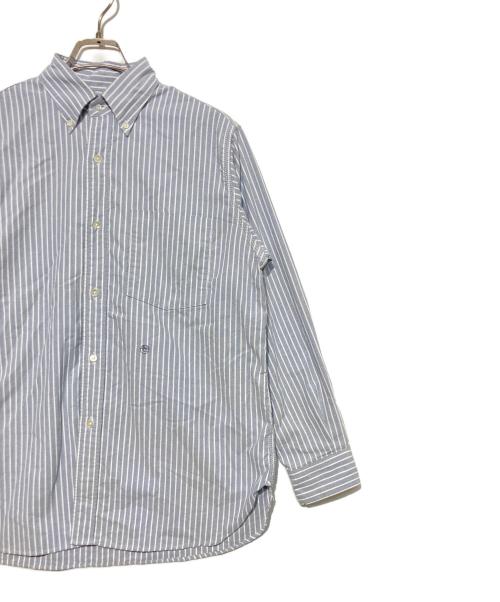 nanamica（ナナミカ）nanamica (ナナミカ) Button Down Stripe Wind Shirt グレー サイズ:ＸＳの古着・服飾アイテム
