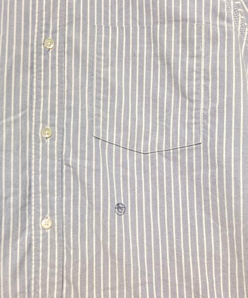 nanamica（ナナミカ）nanamica (ナナミカ) Button Down Stripe Wind Shirt グレー サイズ:ＸＳの古着・服飾アイテム