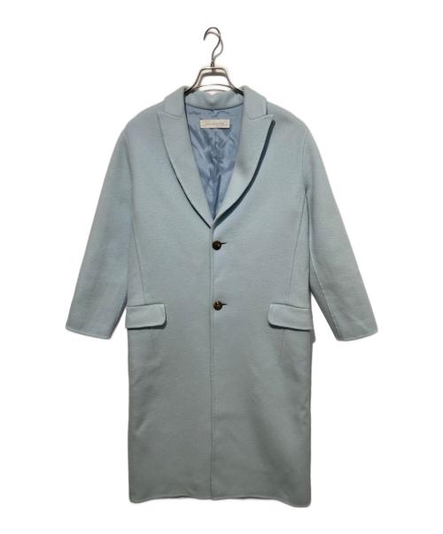 GALERIE VIE（ギャルリーヴィー）GALERIE VIE (ギャルリーヴィー) ウールライトメルトンオーバーサイズチェスターコート ブルー サイズ:36の古着・服飾アイテム