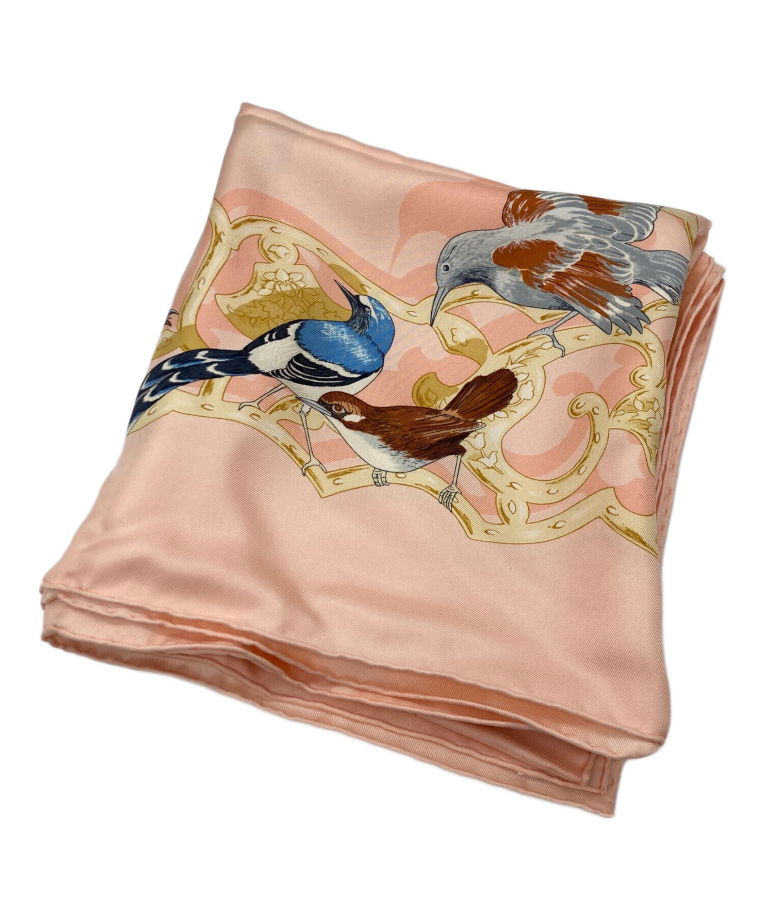 HERMES (エルメス) カレ90/インドとヒマラヤの小鳥たち ピンク
