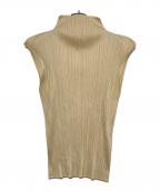 PLEATS PLEASEプリーツプリーズ）の古着「プリーツノースリーブブラウス」｜アイボリー