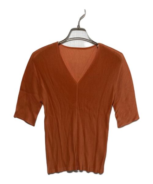 PLEATS PLEASE（プリーツプリーズ）PLEATS PLEASE (プリーツプリーズ) 細プリーツカットソー オレンジ サイズ:3の古着・服飾アイテム