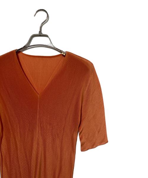 PLEATS PLEASE（プリーツプリーズ）PLEATS PLEASE (プリーツプリーズ) 細プリーツカットソー オレンジ サイズ:3の古着・服飾アイテム