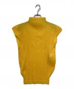 PLEATS PLEASEプリーツプリーズ）の古着「プリーツノースリーブカットソー」｜イエロー