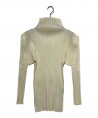 PLEATS PLEASEプリーツプリーズ）の古着「プリーツハイネックカットソー」｜アイボリー