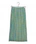 PLEATS PLEASE（プリーツプリーズ）の古着「チェックプリーツロングスカート」｜ブルー×グリーン