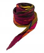 PLEATS PLEASEプリーツプリーズ）の古着「プリーツチェックストール」｜ブラウン×ピンク