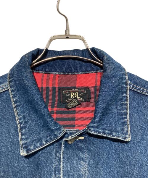 RRL（ダブルアールエル）RRL (ダブルアールエル) 裏チェックバックストラップGジャン ブルー サイズ:Lの古着・服飾アイテム